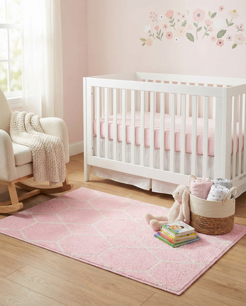 Trellis Mosaic Collection Area Rug - Arborville (Light Pink) Rectangle Light Pink  lifestyle 6