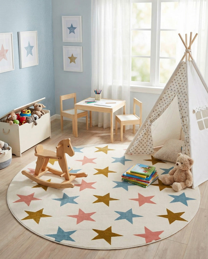 Wonder Tykes Collection Area Rug -  Fantasia Round Multi  lifestyle 44