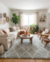 Casablanca Comfort Collection Area Rug -  Tangier Rectangle White Cyan  lifestyle 17
