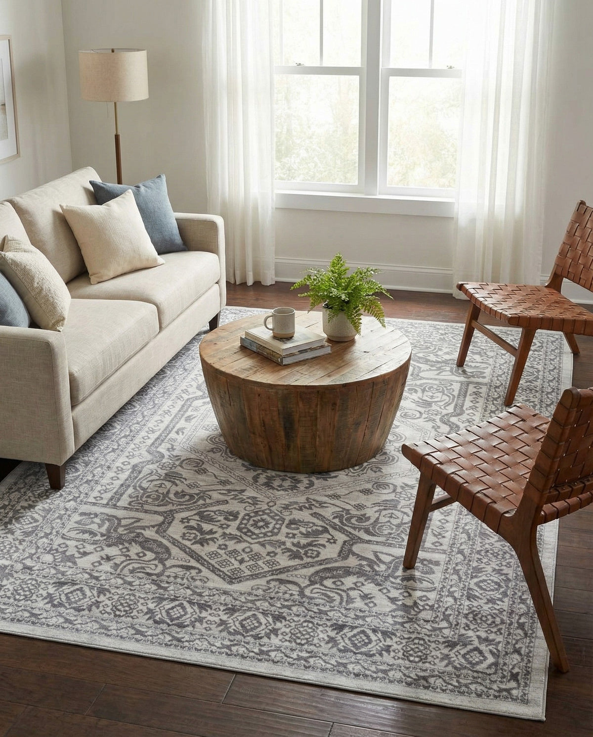 Charleston Elegance Collection Area Rug - Harborview Rectangle White  lifestyle 38