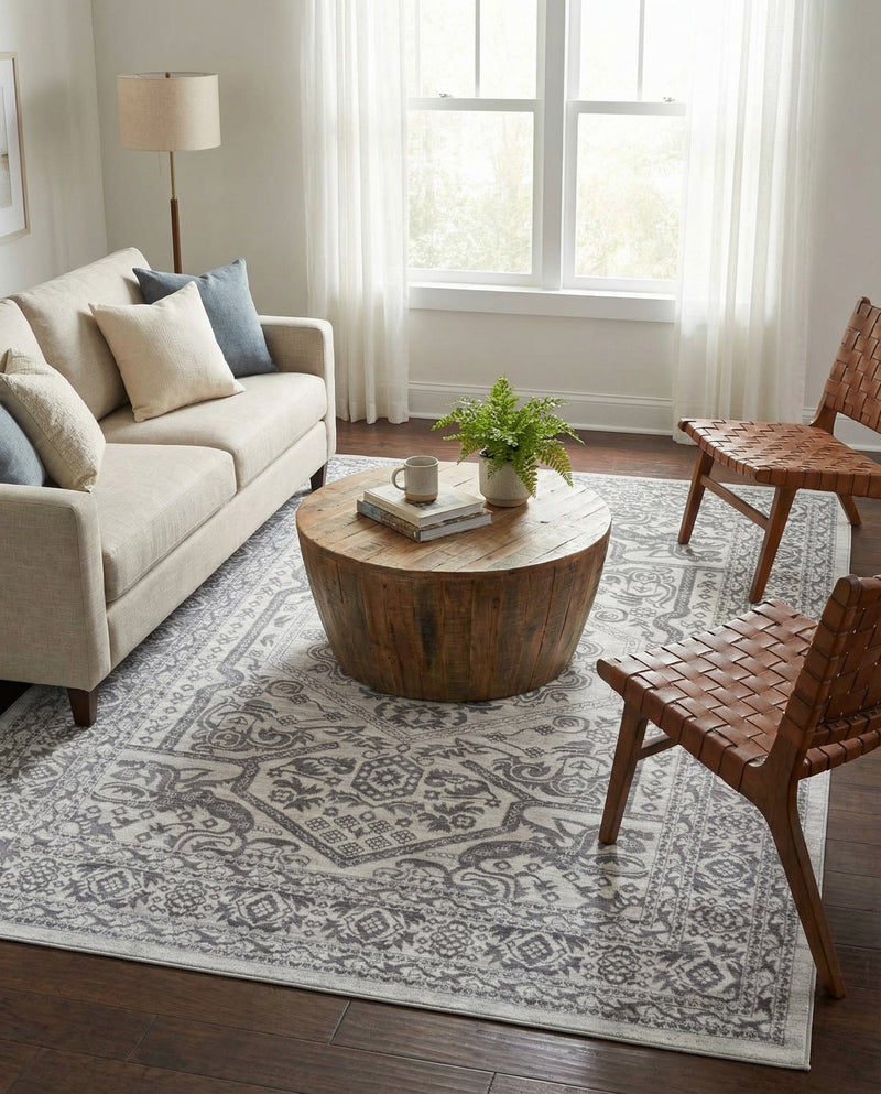 Charleston Elegance Collection Area Rug - Harborview Rectangle White  lifestyle 38