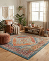 Savannah Soiree Collection Area Rug - Serengeti (Rust Red) Square Rust Red  lifestyle 62