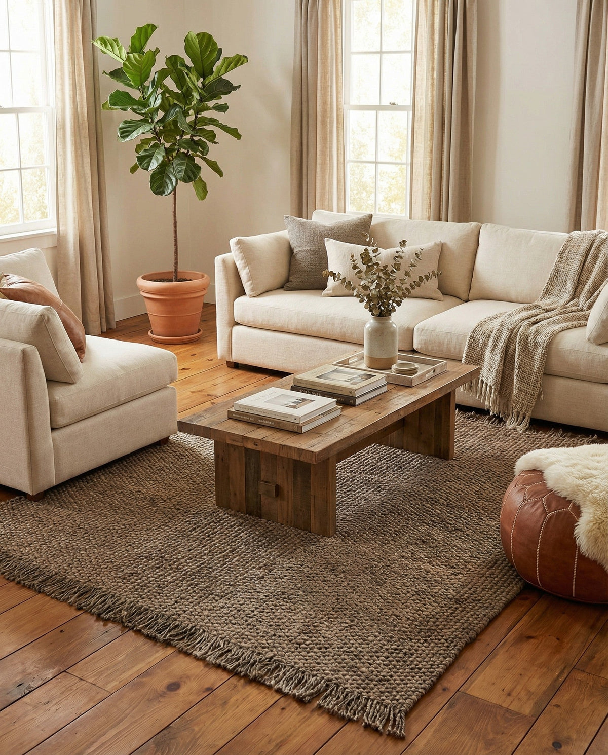Savannah Jute Collection Area Rug - Seashore Square Gray  lifestyle 181