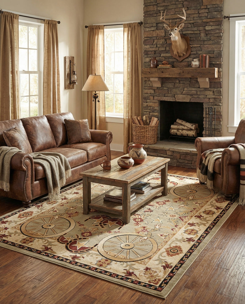 Frontier Trails Collection Area Rug -  Onyx Rectangle Green  lifestyle 53