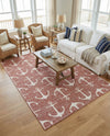 Seaside Haven Rugs Collection Area Rug - Sapphire (Rust Red) Rectangle Rust Red  lifestyle 14