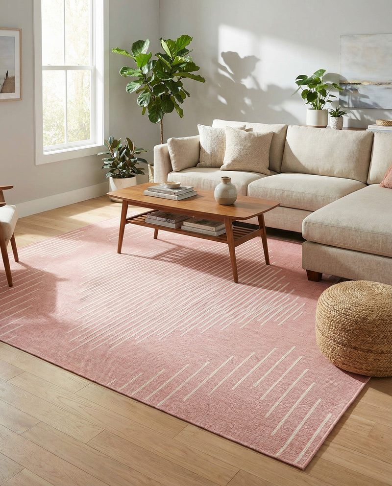 Urban Terrace Collection Area Rug -  Chelsea (Pink) Rectangle Pink  lifestyle 22