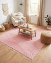 Thar Cotton Collection Area Rug - Jaisalmer (Rose) Square Rose  lifestyle 76