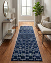 Hollywood Luxe Collection Area Rug -  Beverly (Navy Blue Silver) Runner Navy Blue Silver  lifestyle 56