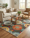 Outdoor Marrakesh Collection Area Rug -  Asilah Rectangle Gray  lifestyle 11