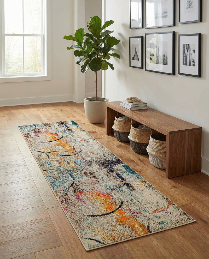 Chromatic Oasis Collection Area Rug -  Fresco Runner Multi  lifestyle 49