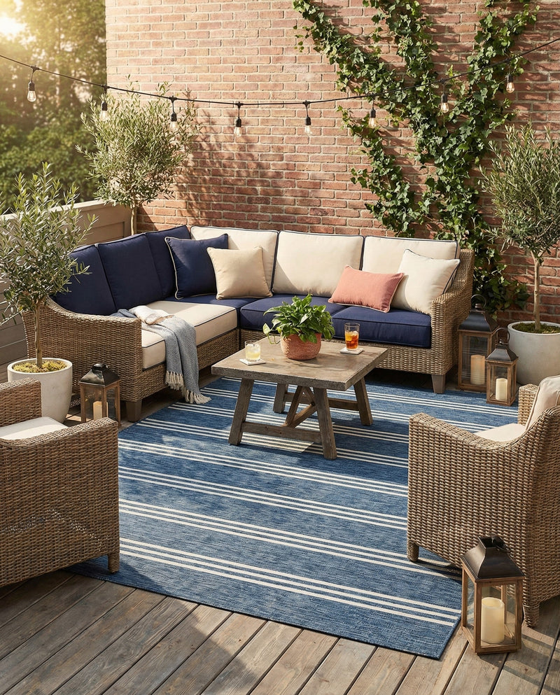 Urban Oasis Rugs Collection Area Rug -  District (Blue) Rectangle Blue  lifestyle 11
