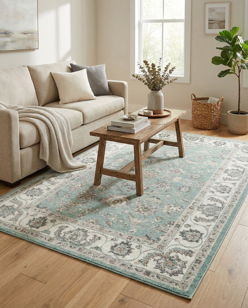Adriana Terrace Collection Area Rug -  Positano (Aqua) Rectangle Aqua  lifestyle 15