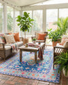 Heritage Elegance Collection Area Rug -  Taj Rectangle Blue  lifestyle 7