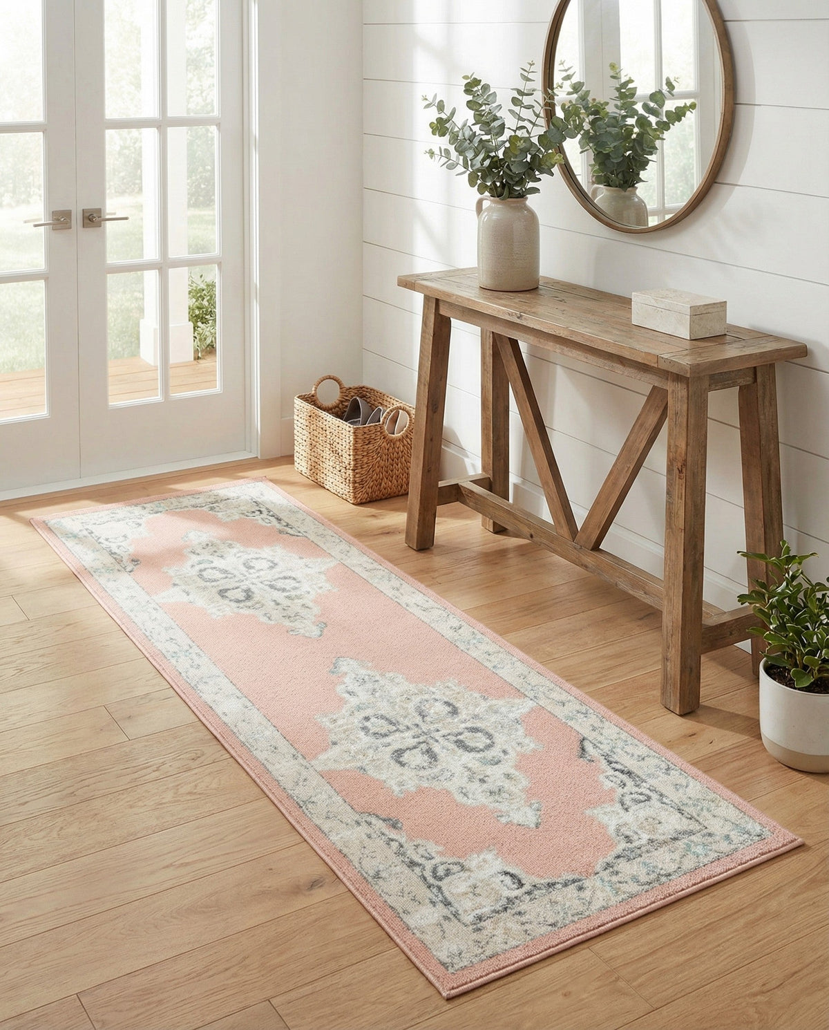 Beverly Grove Collection Area Rug -  Fairfax (Rose) Runner Rose  lifestyle 63