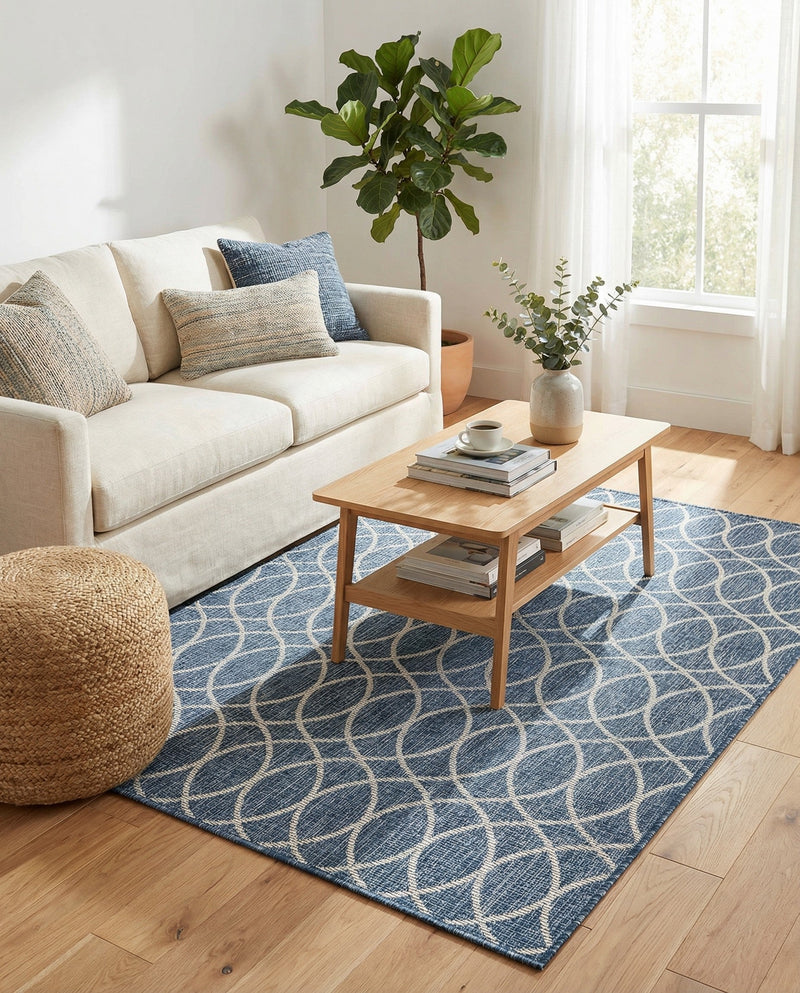 Savannah Pergola Collection Area Rug -  Pavilion (Blue) Rectangle Blue  lifestyle 7
