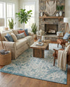 Tribal Terrace Treasures Collection Area Rug - Mayan Marina (Teal) Rectangle Teal  lifestyle 10