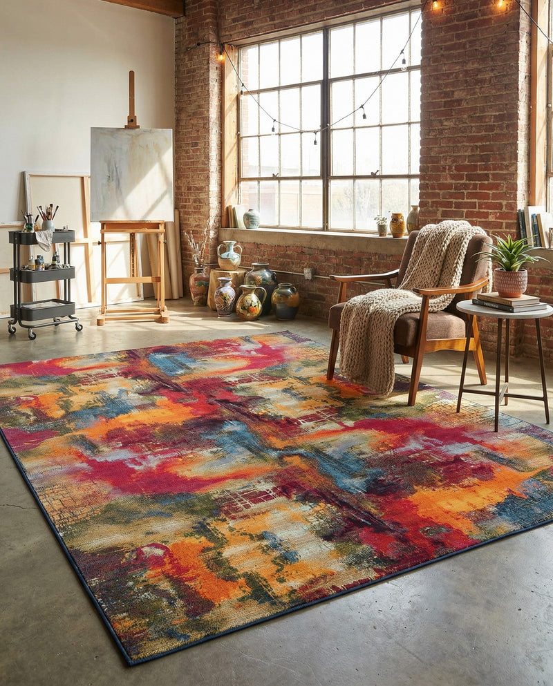 Urban Terrace Collection Area Rug -  Atrium Rectangle Multi  lifestyle 22