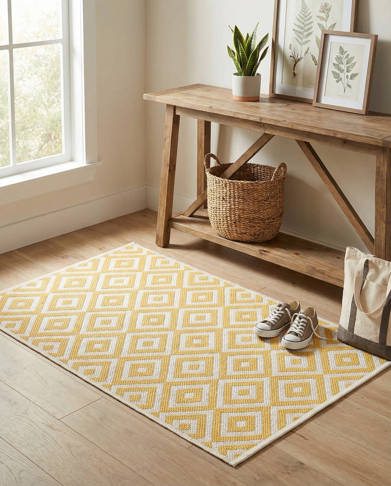 Urban Oasis Rugs Collection Area Rug -  Rooftop (Yellow Ivory) Rectangle Yellow Ivory  lifestyle 22