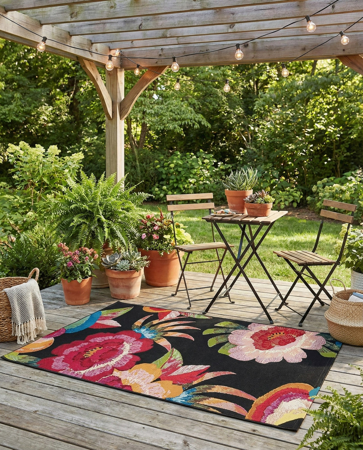 Seaside Blooms Collection Area Rug -  Versailles Rectangle Multi  lifestyle 42