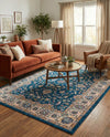 Casablanca Tapestry Collection Area Rug -  Marrakech (Egyptian Blue) Rectangle Egyptian Blue  lifestyle 11