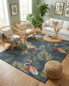 Coastal Terrace Collection Area Rug - Seabreeze Rectangle Navy Blue  lifestyle 15