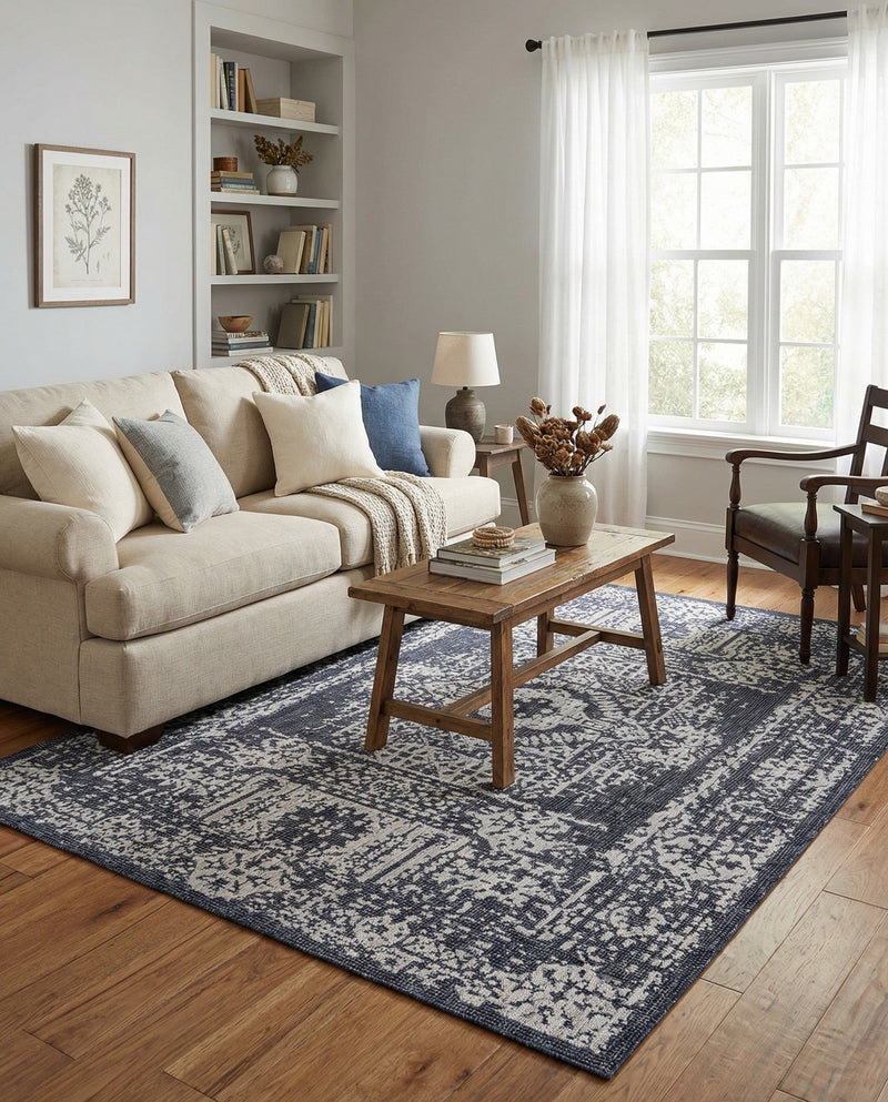 Patio Heritage Collection Area Rug - Savannah (Charcoal Gray) Rectangle Charcoal Gray  lifestyle 10