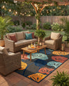 Caribbean Terrace Collection Area Rug -  Grenada Rectangle Charcoal  lifestyle 6