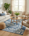 Seaside Blooms Collection Area Rug - Verdure (Blue) Rectangle Blue  lifestyle 20