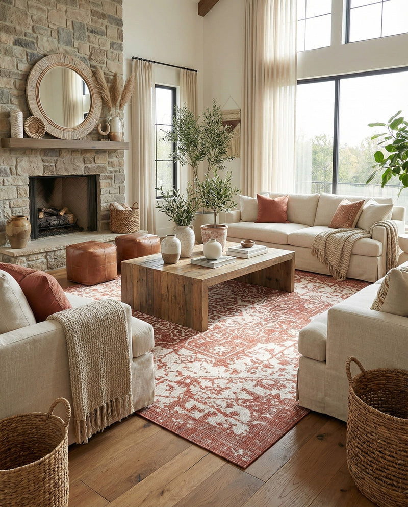 Urban Oasis Rugs Collection Area Rug -  Penthouse (Rust Red) Square Rust Red  lifestyle 70