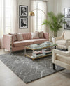 Hollywood Luxe Collection Area Rug - Sunset (Gray Silver) Rectangle Gray Silver  lifestyle 4