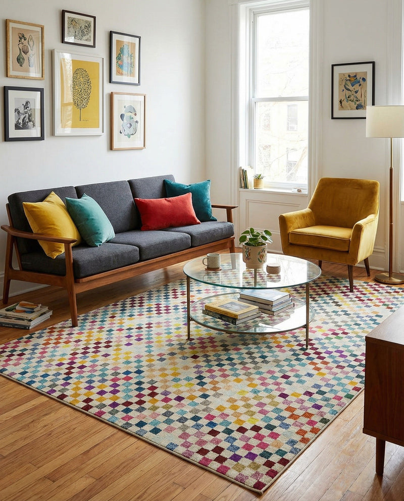 Chromatic Oasis Collection Area Rug -  Flora Rectangle Multi  lifestyle 15