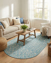 Savannah Pergola Collection Area Rug -  Pergola (Aqua) Oval Aqua  lifestyle 38