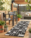 Urban Terrace Collection Area Rug -  Parkside Runner Black and White  lifestyle 59