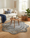 Woven Seaside Jute Collection Area Rug - Nantucket Round Navy and White  lifestyle 24