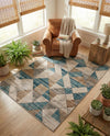 Dresden Elegance Collection Area Rug - Meissen Rectangle Blue  lifestyle 18