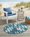 Seaside Haven Rugs Collection Area Rug -  Wavecrest Oval Blue  lifestyle 49