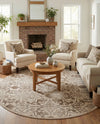 Andes Summit Collection Area Rug -  Merida Round Dark Beige  lifestyle 48