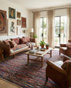 Thar Cotton Collection Area Rug - Alleppey Rectangle Multi Black  lifestyle 4