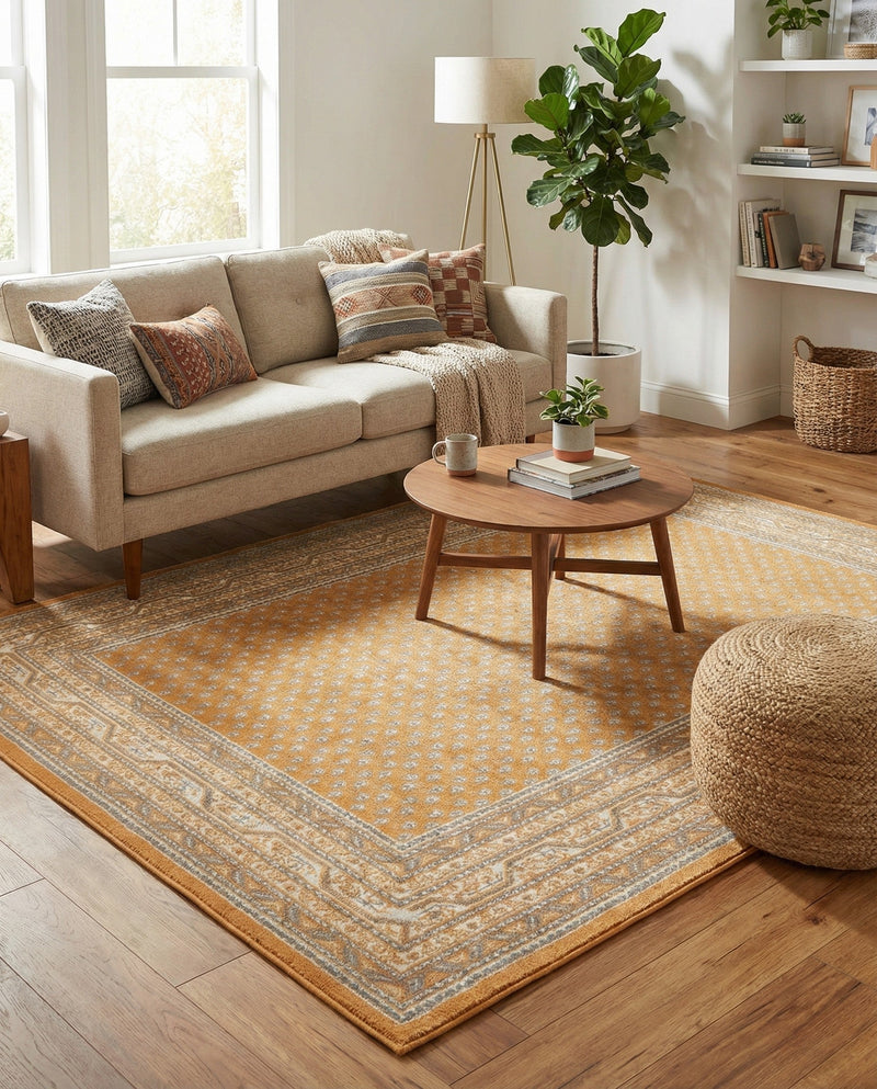 Soho Elegance Collection Area Rug -  Mercer (Orange) Rectangle Orange  lifestyle 7