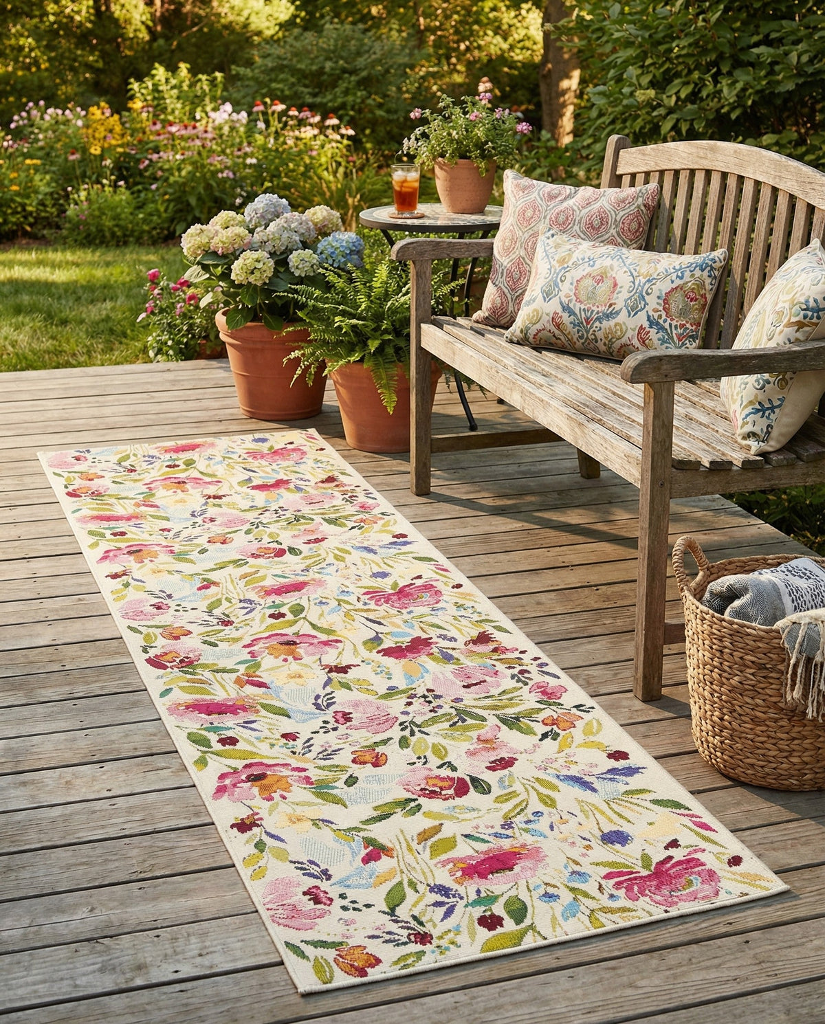 Seaside Blooms Collection Area Rug -  Meadow Runner Multi  lifestyle 92