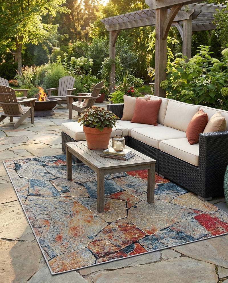 Urban Terrace Collection Area Rug -  Boulevard Rectangle Multi  lifestyle 10
