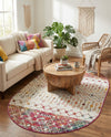 Mediterranean Lattice Collection Area Rug -  Casablanca (Ivory Multi) Oval Ivory Multi  lifestyle 27