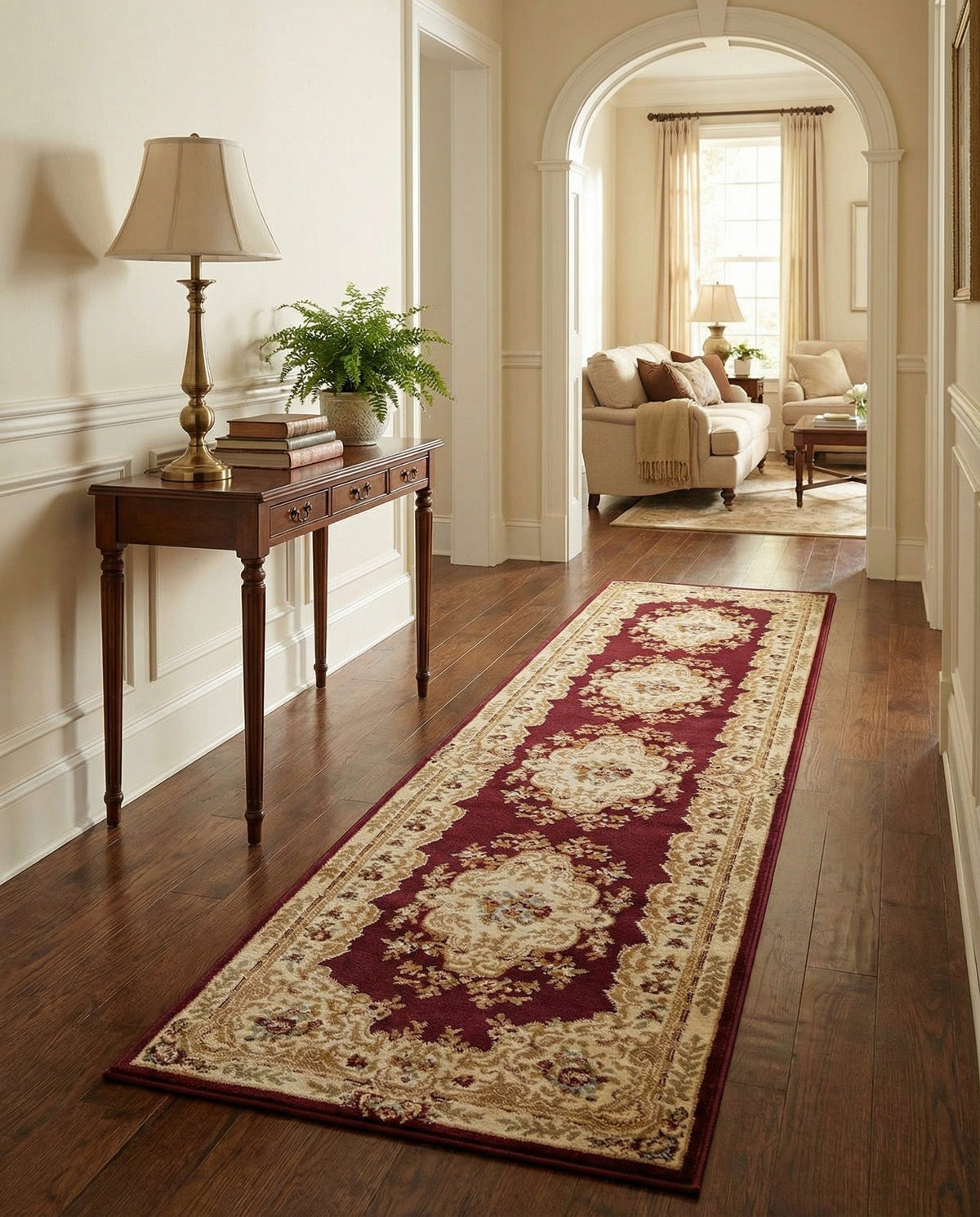 Versailles Elegance Collection Area Rug -  Vincennes Runner Red  lifestyle 117
