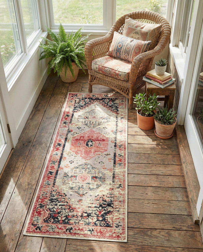 Patio Heritage Collection Area Rug -  Meadow Runner Multi  lifestyle 58