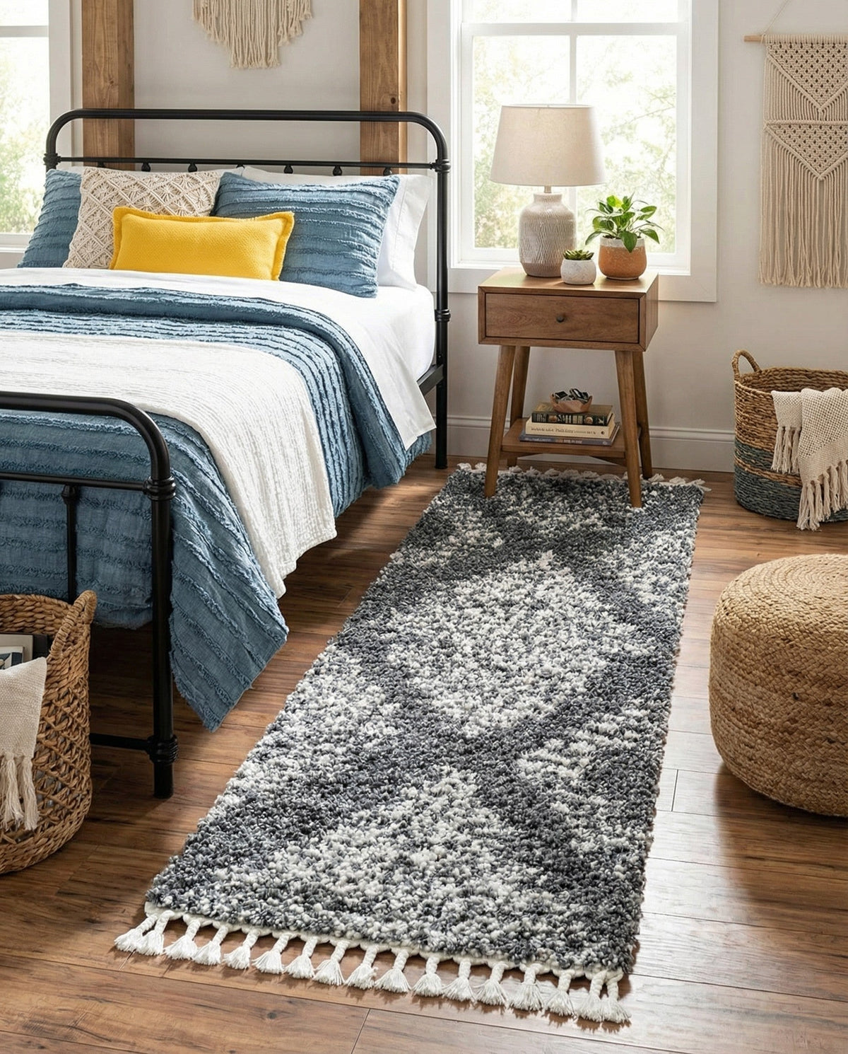 Tranquil Tides Shag Collection Area Rug -  Azure Runner Gray  lifestyle 106