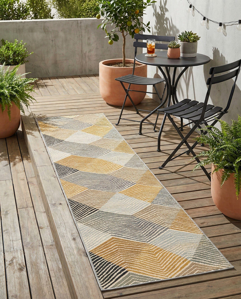 Urban Terrace Collection Area Rug - Metropolis Runner Gray  lifestyle 63