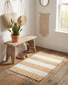 Tassel Trail Collection Area Rug - Pathway (Beige) Rectangle Beige  lifestyle 8