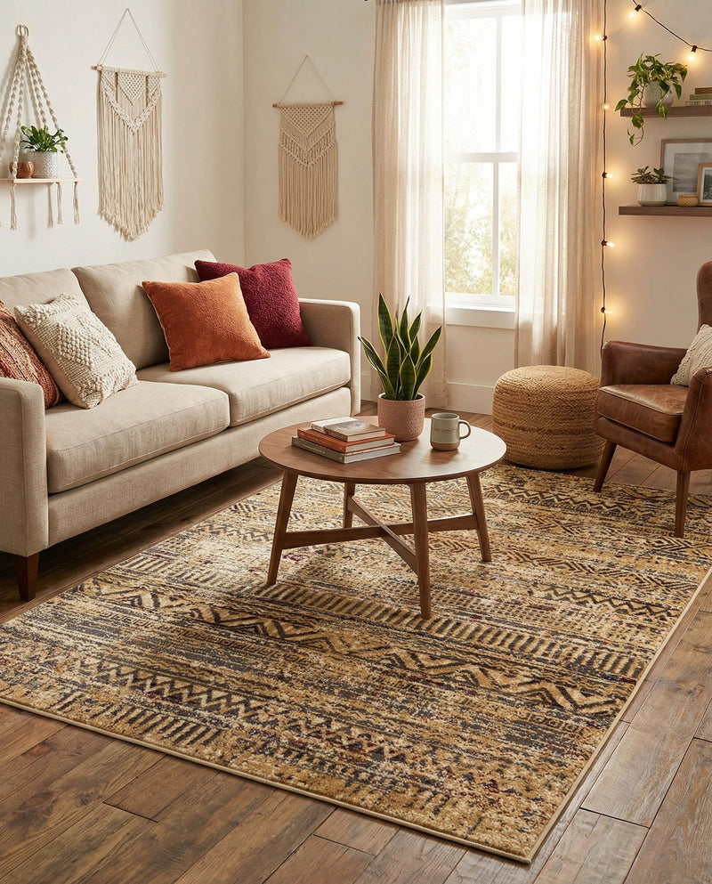 Neptune Elegance Collection Area Rug -  Nereid Rectangle Beige  lifestyle 55