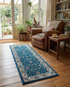 Casablanca Tapestry Collection Area Rug -  Marrakech (Egyptian Blue) Runner Egyptian Blue  lifestyle 29