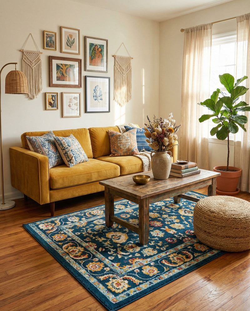 Adriana Terrace Collection Area Rug -  Positano (Navy Blue) Rectangle Navy Blue  lifestyle 19